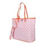 Geo Chic Oversized Tote with Wallet