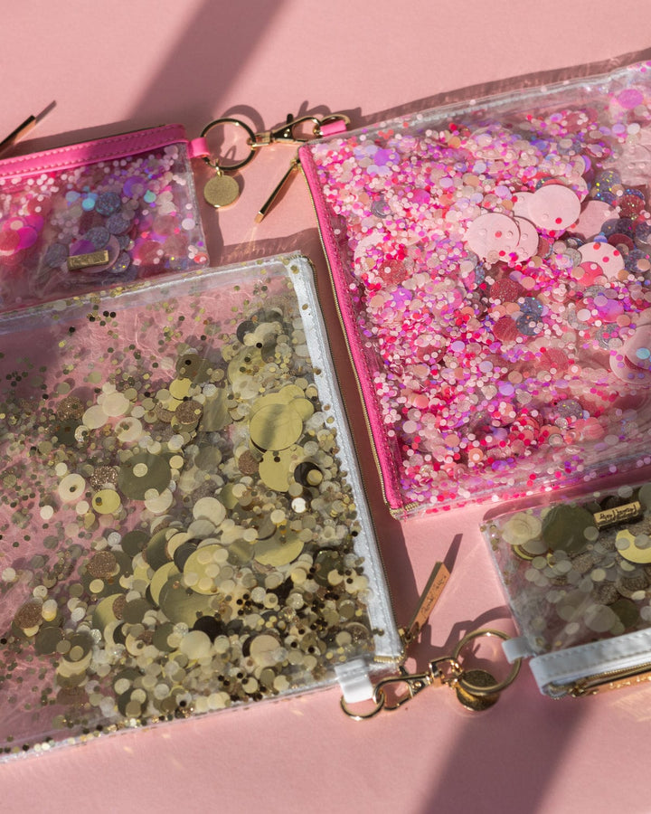 Pink Party Confetti Everything Pouch