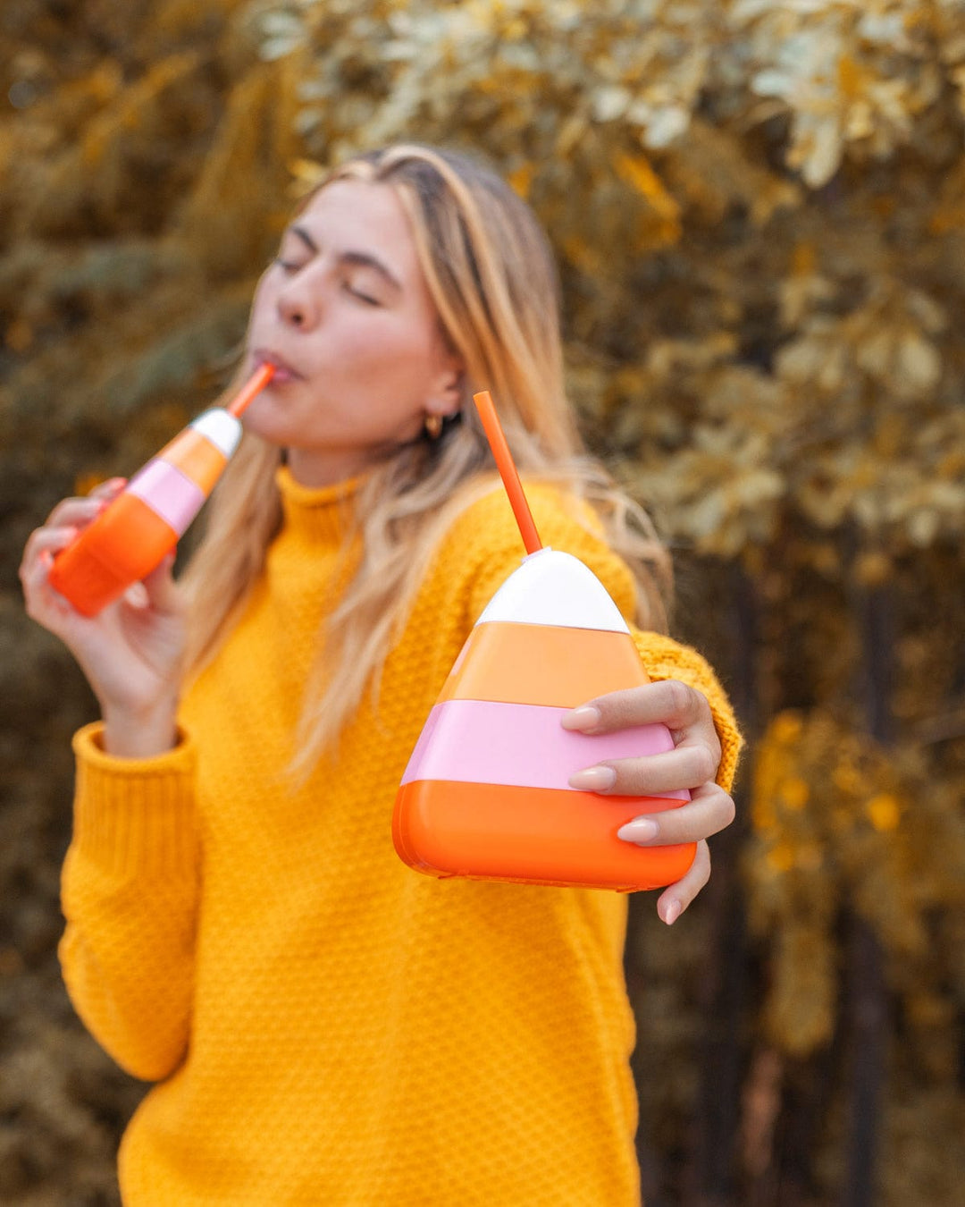 Candy Corn Sipper with Straw