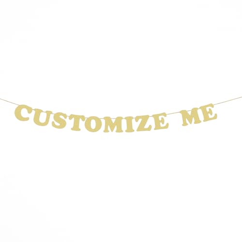 Packed Party Customizable Letter Garland Comes with 78 Interchangeable Gold Glitter Letters and Numbers