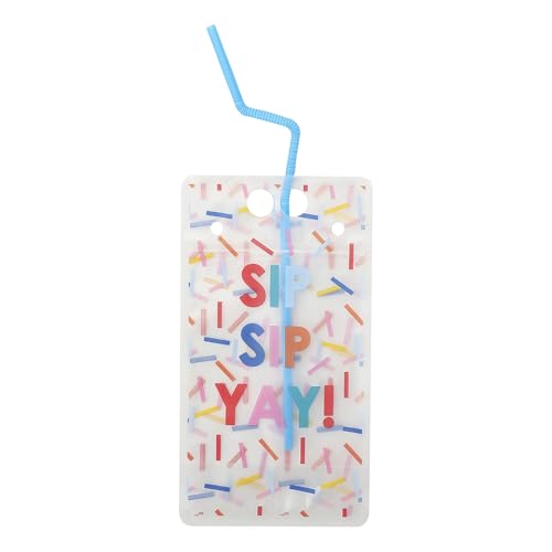 Packed Party Sip Sip Yay 4-Count Reusable Drink Pouches with Straws