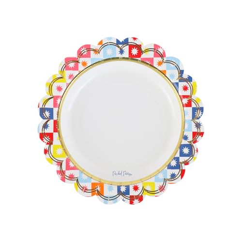 Packed Party Checkered Pinwheel 10-Count Paper Dessert Plates