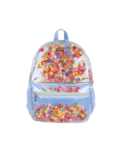 Little Letters Blue Confetti Clear Backpack