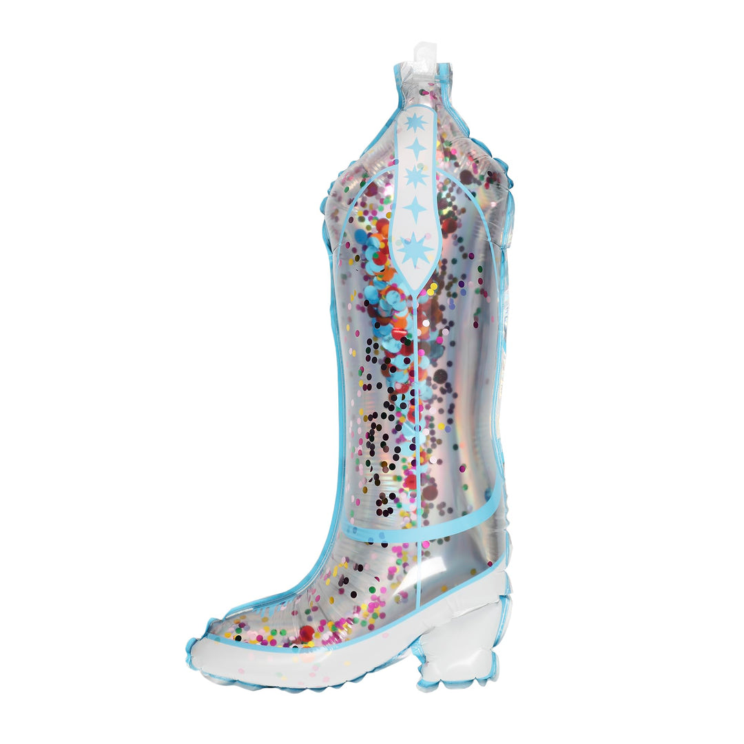 Packed Party Cowboy Boot Confetti-Filled Mylar Balloon