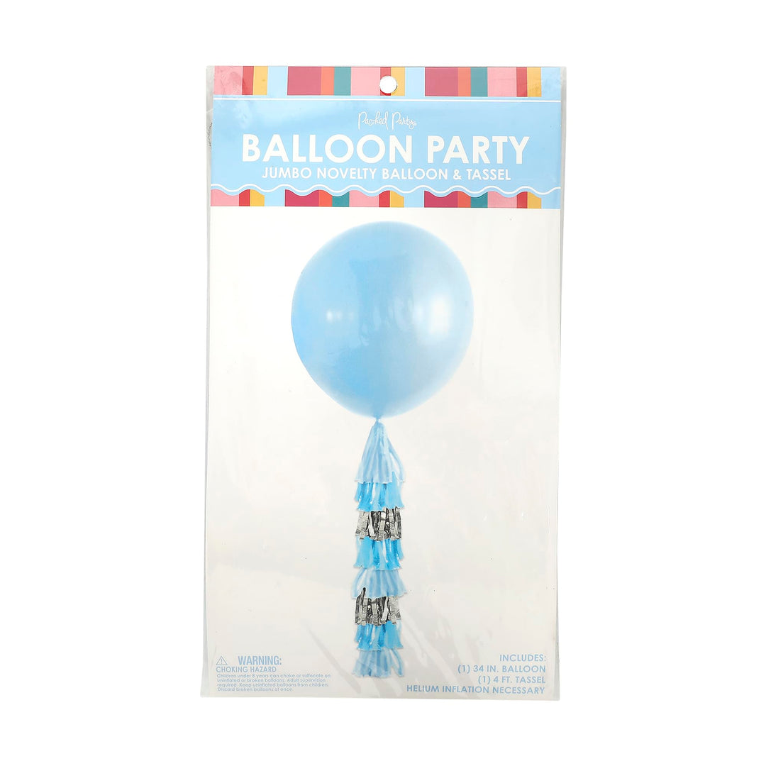 Packed Party Blue Tassel Jumbo 34" Balloon