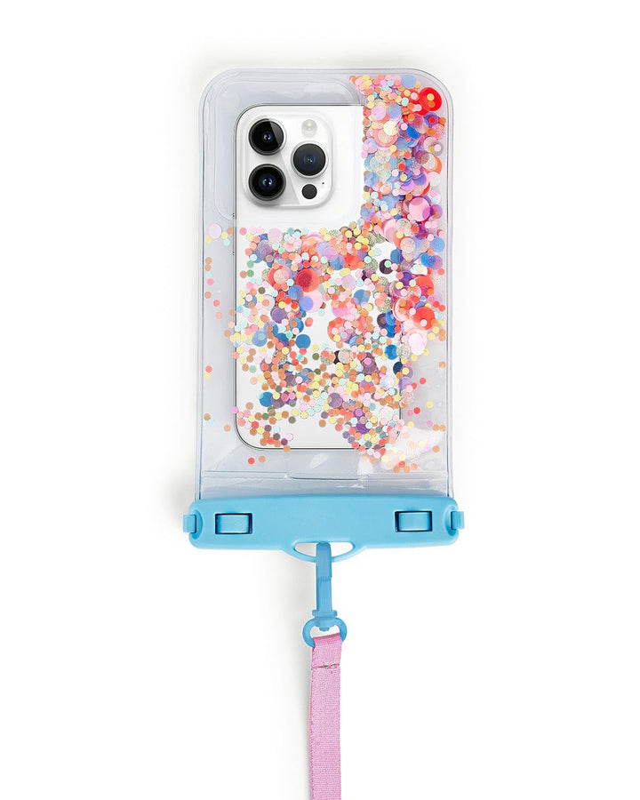 Packed Party Confetti Waterproof Protective Phone Holder, Dry Bag, Beach Essentials, Touch Screen Friendly (2 Pack) Clear