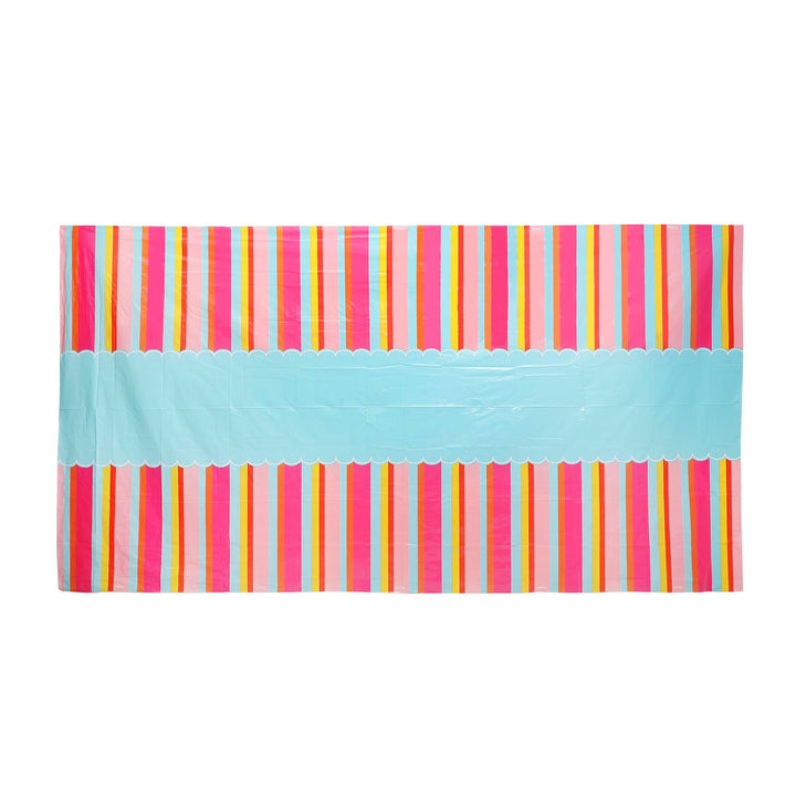 Packed Party Pastel Stripes 54" X 108" Reusable Table Cover
