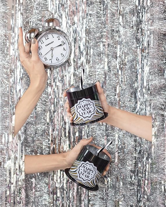 Packed Party Fun Novelty New Years Eve Hat Drink Sipper Bottles Cup, Holiday Decoration for Party 14 ounces, Set of 2