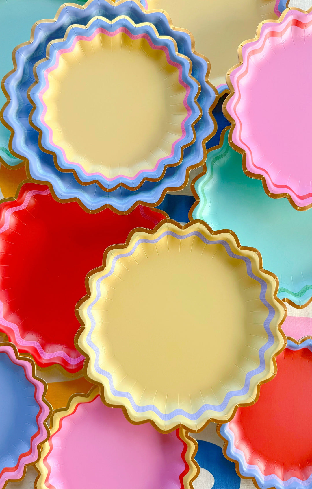 Rainbow Ric Rac Assorted Dessert Plates (10 ct)