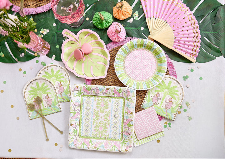 Palm Leaf Glitter Acrylic Drink Stirrers (4 ct)