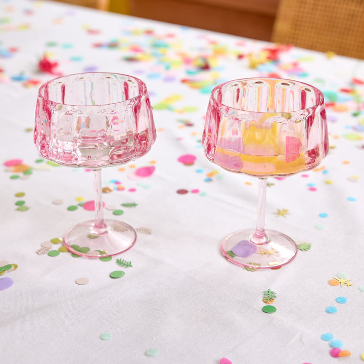 Pretty in Pink Coupe Glasses (set of 4)
