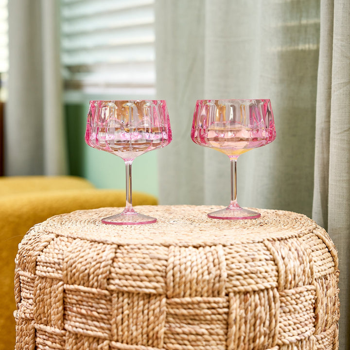 Pretty in Pink Coupe Glasses (set of 4)