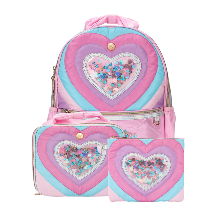 Packed Party Quilted Confetti Heart Adult Backpack