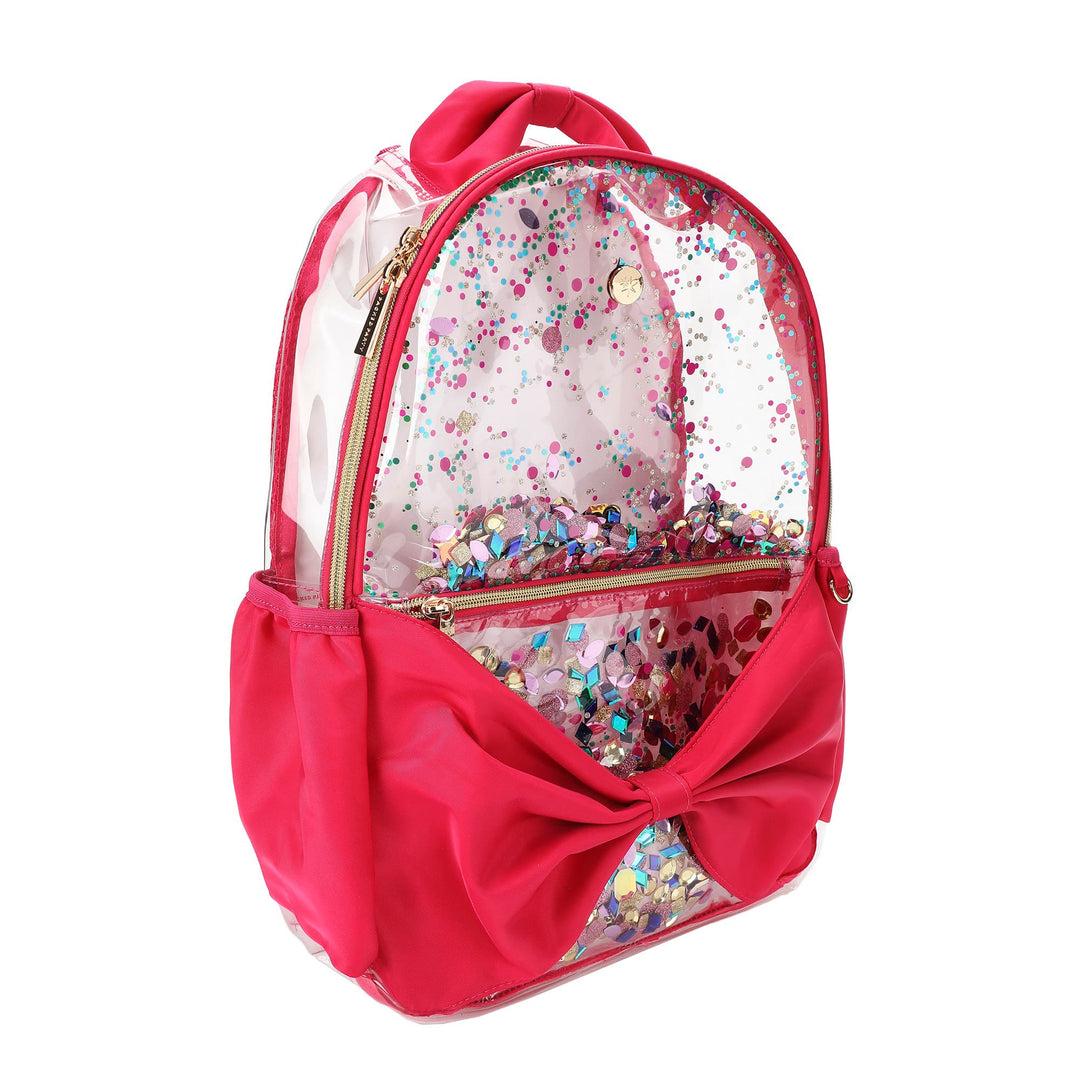 Packed Party Bow &amp; Jewel Confetti Clear Adult Backpack