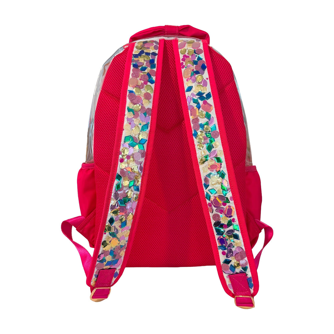 Packed Party Bow &amp; Jewel Confetti Clear Adult Backpack