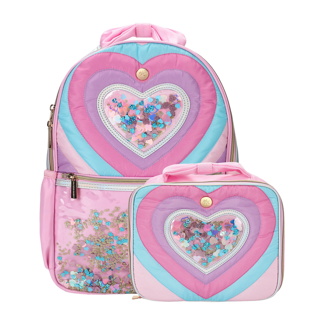 "Taylor" Quilted Confetti Hearts Insulated Lunchbox
