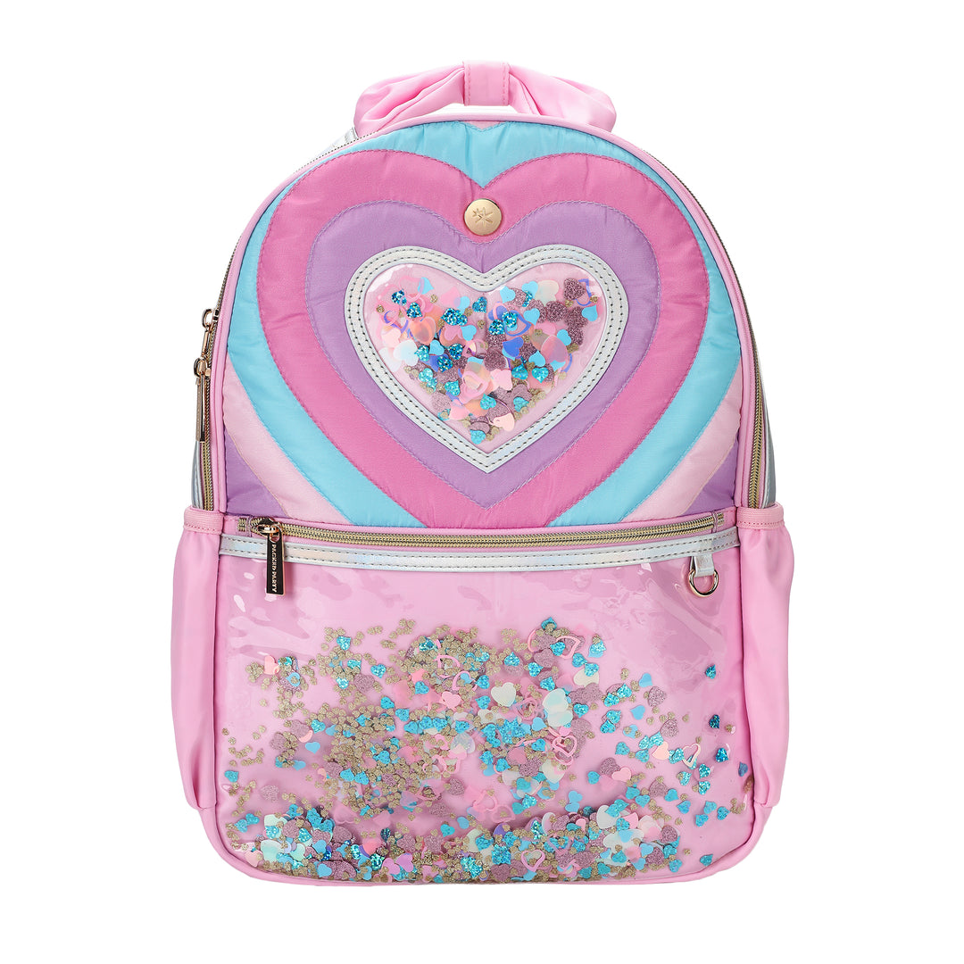 "Taylor" Quilted Confetti Hearts Backpack