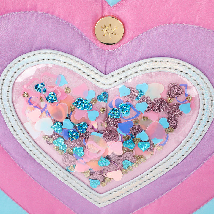 "Taylor" Quilted Confetti Hearts Backpack