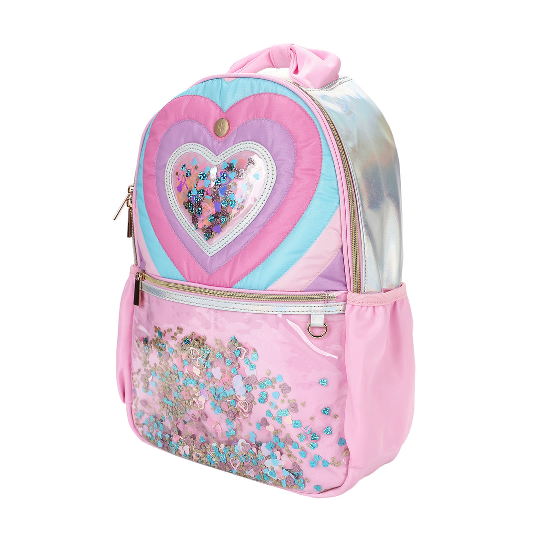"Taylor" Quilted Confetti Hearts Backpack