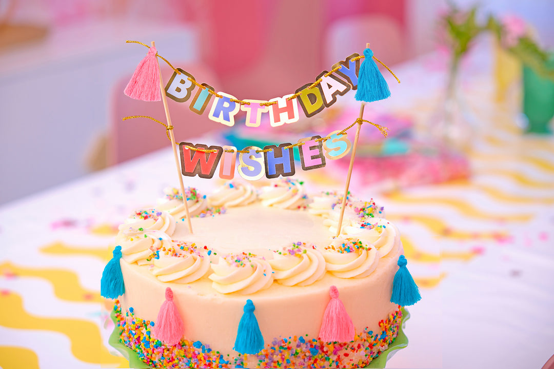 Birthday Wishes Tassel Cake Topper