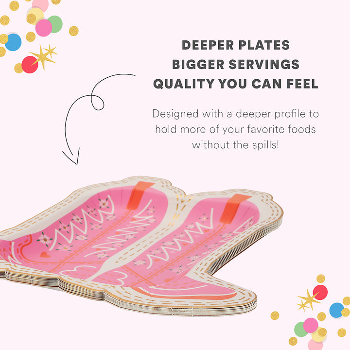 Boot Scoot Blooms Cowboy Boot Dessert Plates (10 ct)