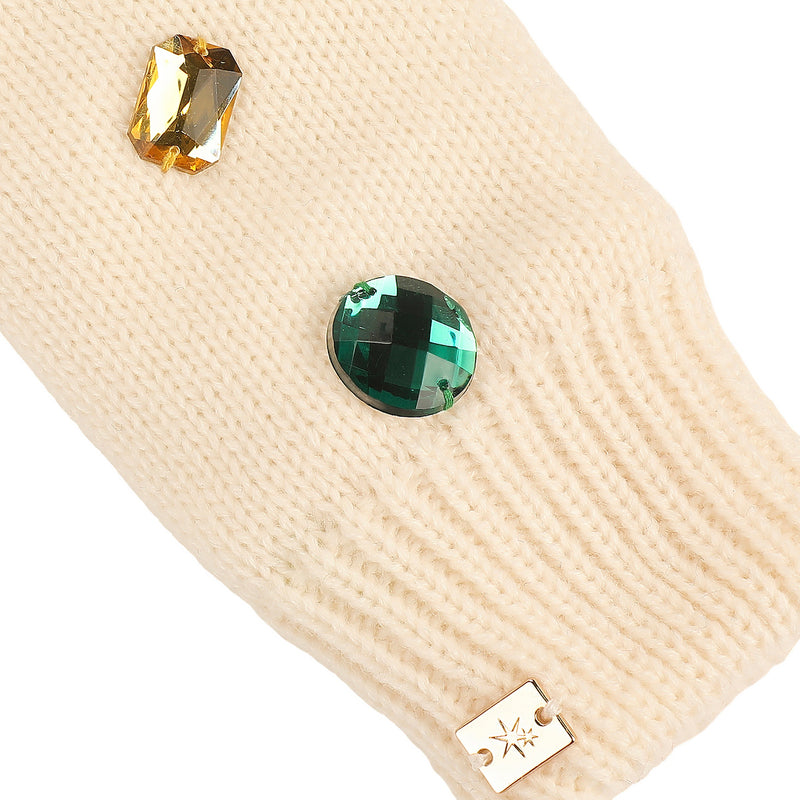 Snow Cute Sparkle Beanie and Mittens  Set