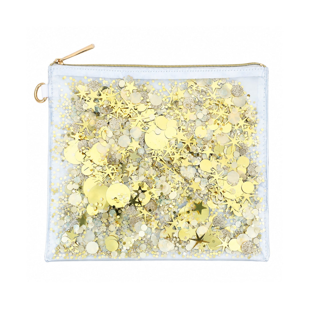 Packed Party Confetti Glam Coin Pouch, Gold