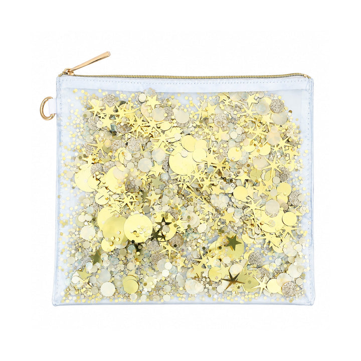 Packed Party Confetti Glam Coin Pouch, Gold