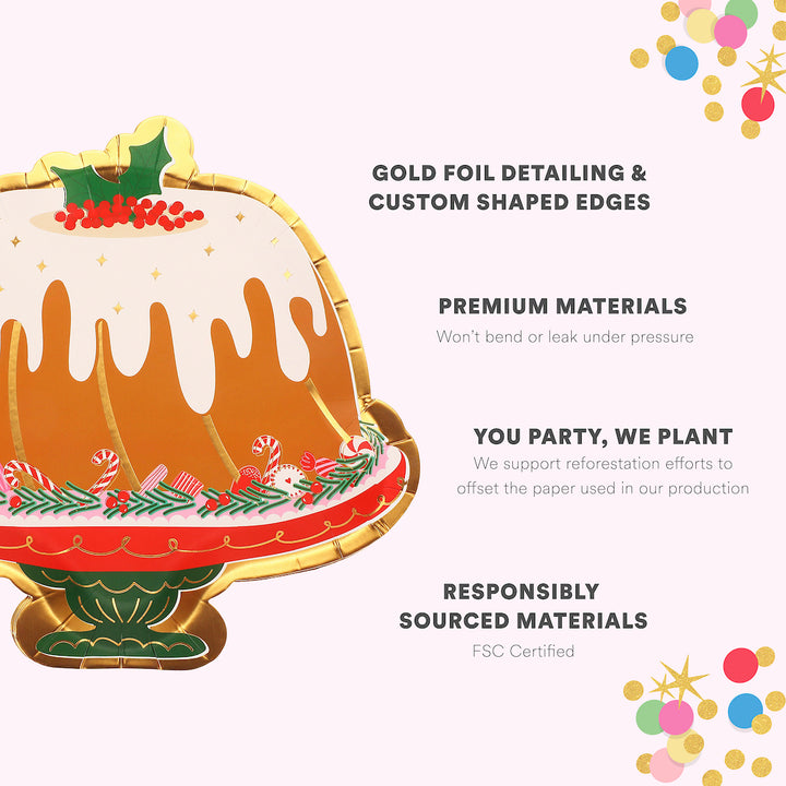 Holiday Bundt Cake Dessert Plates (10 count)