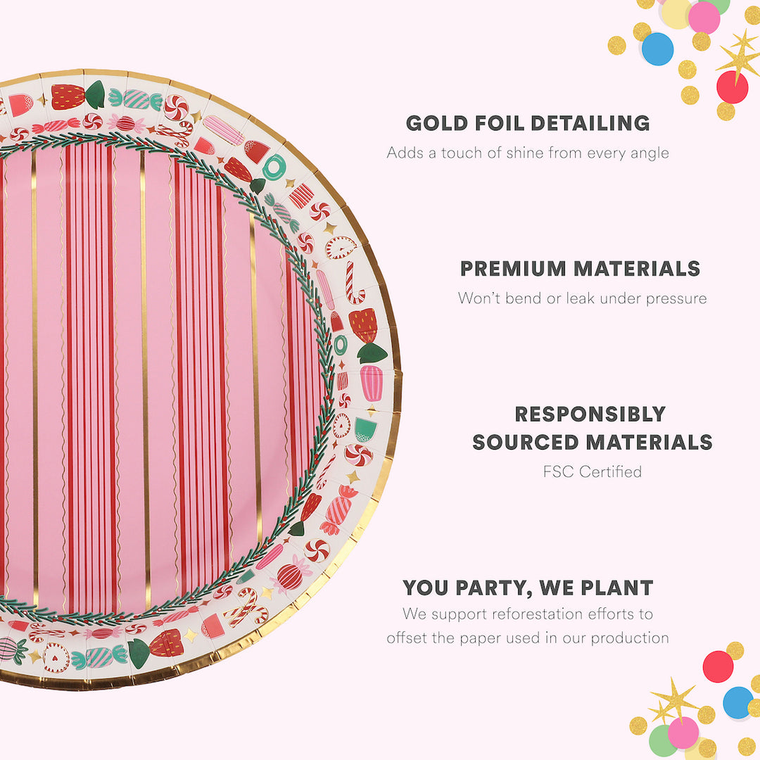 Peppermint Party Christmas Dinner Plates (10 count)