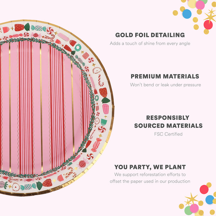Peppermint Party Christmas Dinner Plates (10 count)