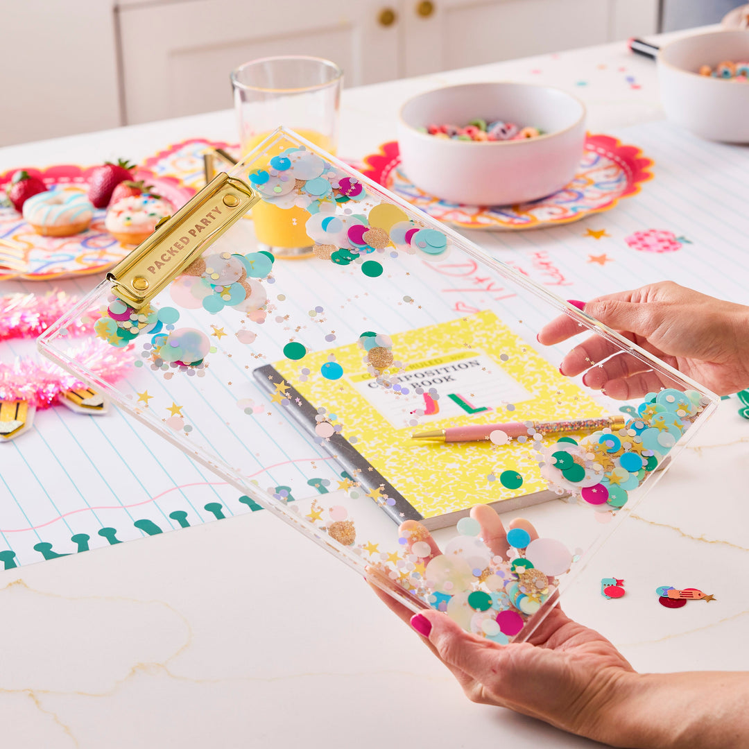 Packed Party Confetti Filled Clipboard Desk Accessory