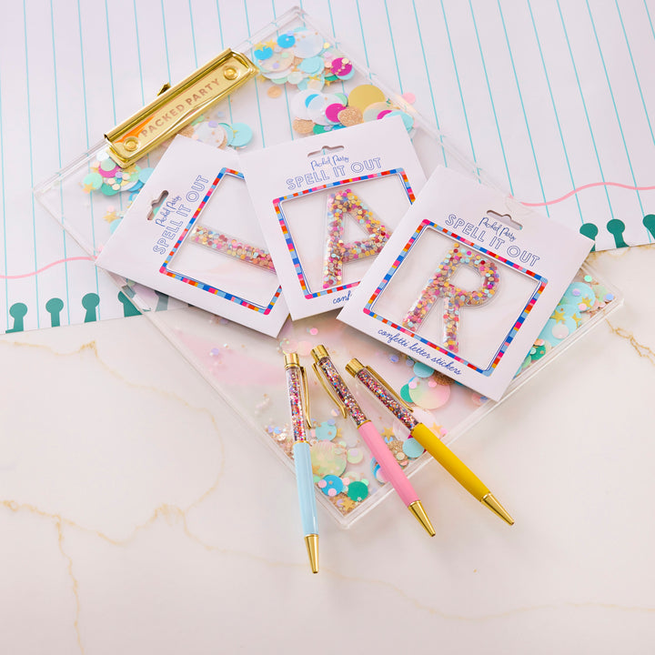 Packed Party Confetti Filled Clipboard Desk Accessory