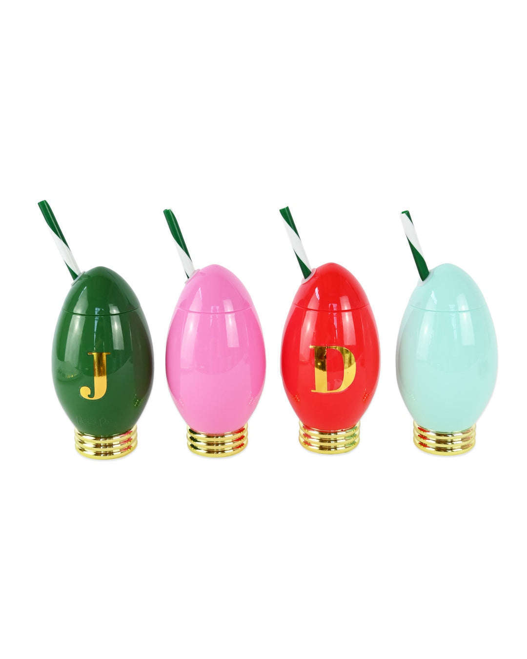 Customizable Holiday Christmas Light Sippers (set of 4)