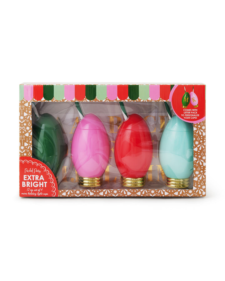 Customizable Holiday Christmas Light Sippers (set of 4)