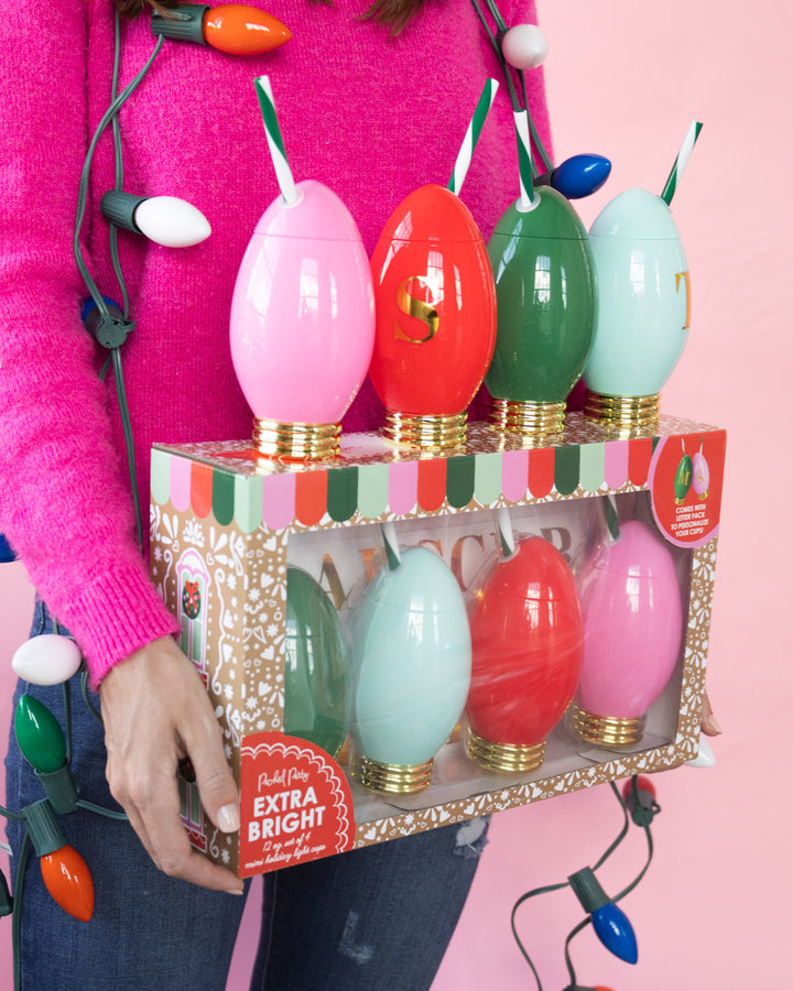 Customizable Holiday Christmas Light Sippers (set of 4)