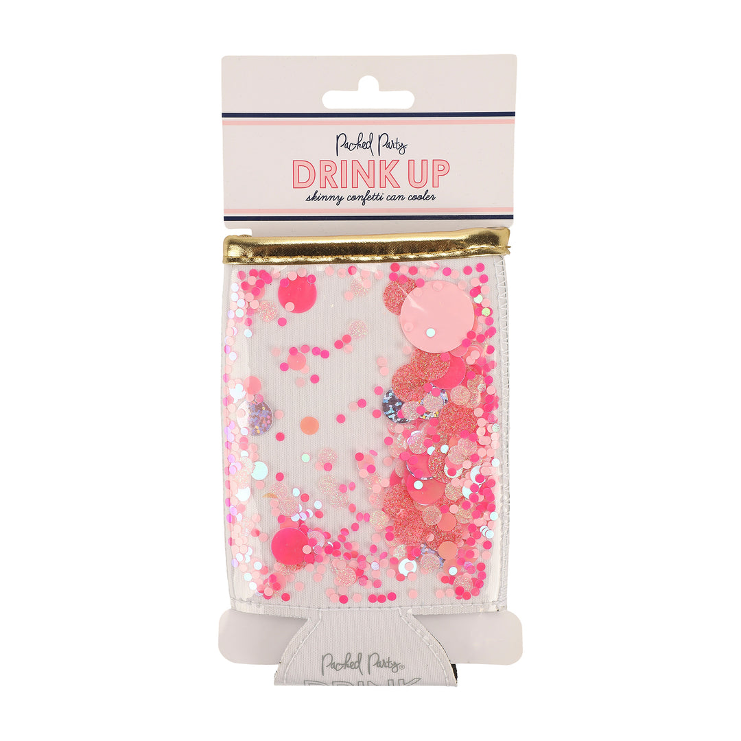 Pink Confetti Skinny Can Drink Sleeve