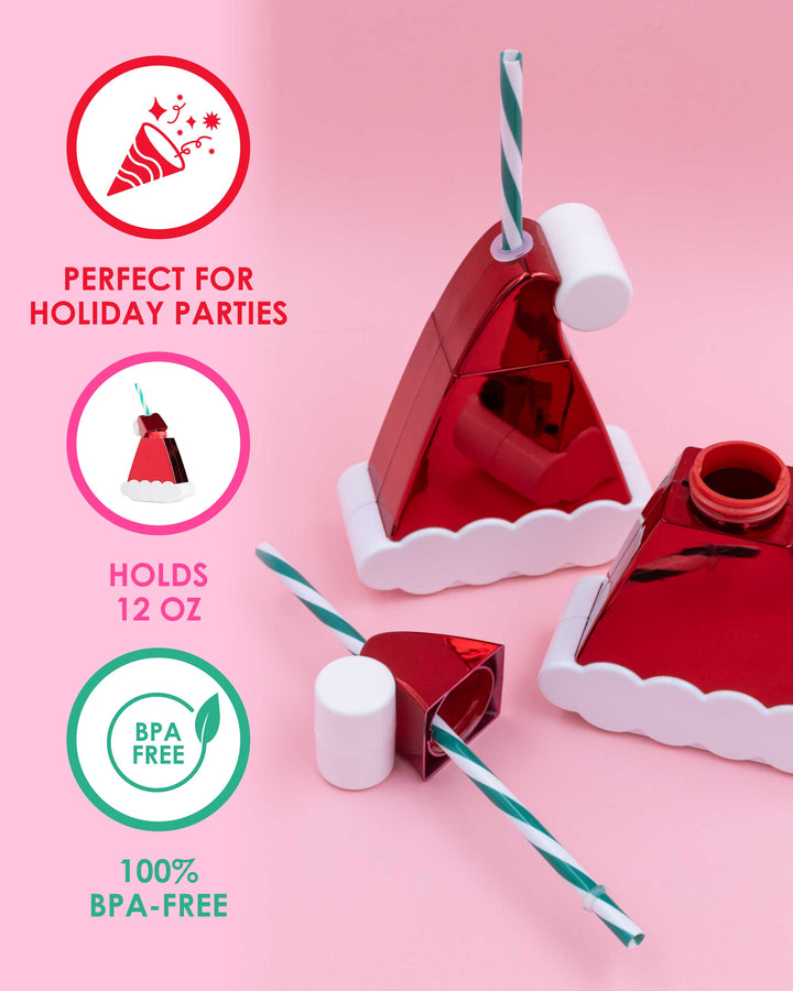 Santa Hat Sipper (set of 1, 6, or 12)
