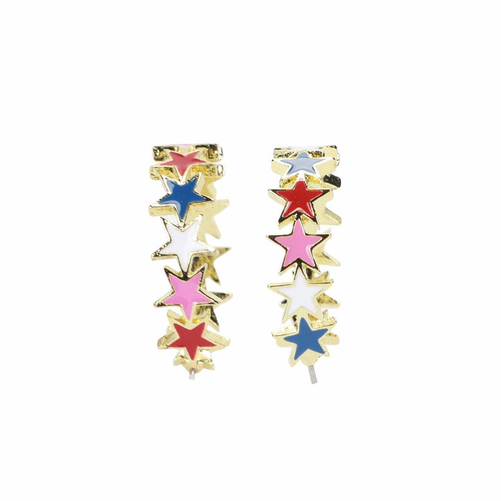 Patriotic Star Hoop Earrings