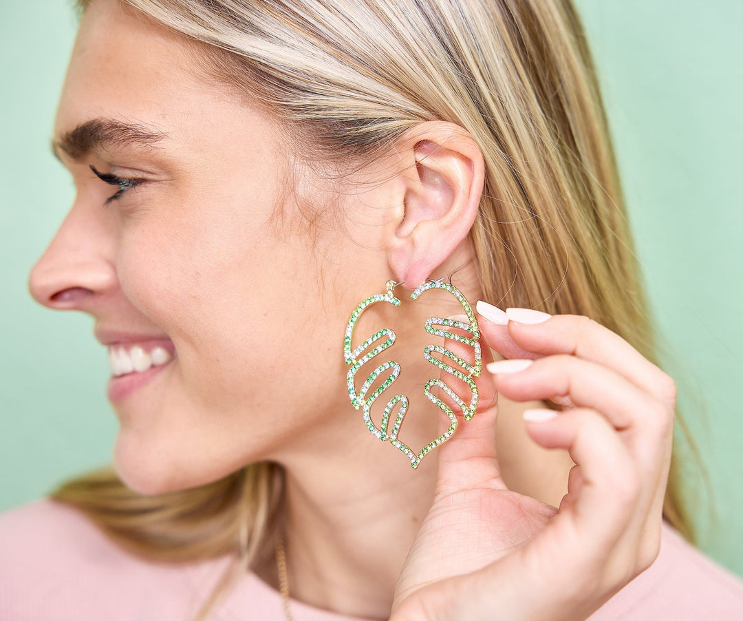 Palm Paradise Rhinestone Earrings