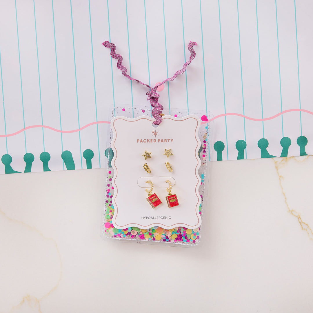 Packed Party Icon Earring Set (3 Pack)