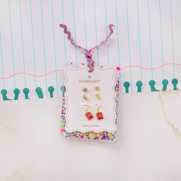 Packed Party Icon Earring Set (3 Pack)