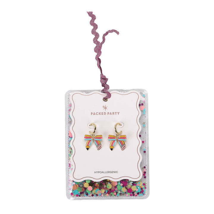Packed Party Pencil Bow Earrings
