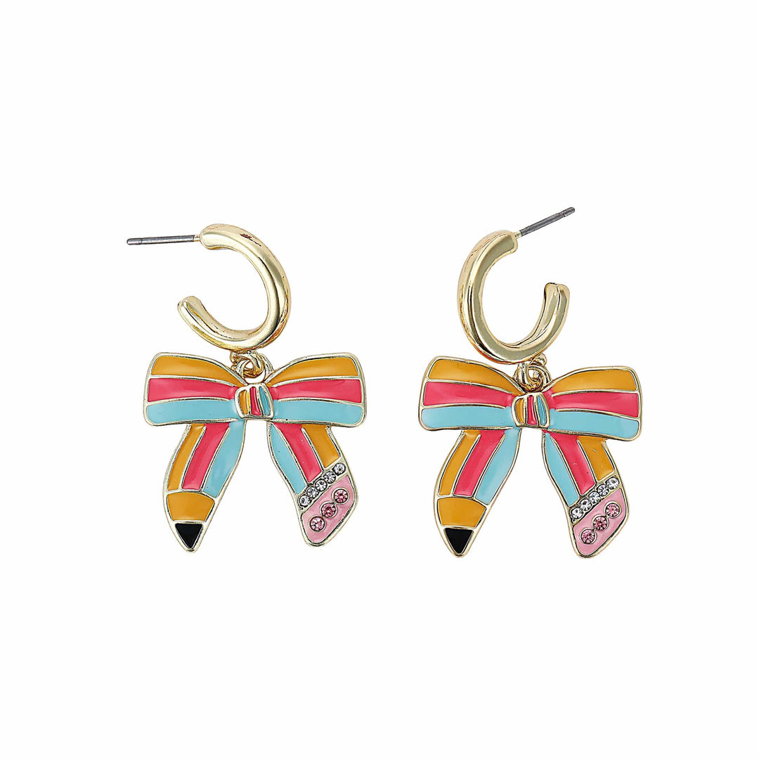 Packed Party Pencil Bow Earrings