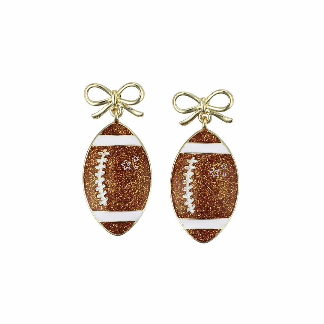 Packed Party Glitter Football Adult Earrings