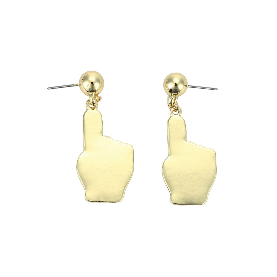 Packed Party Pink Foam Finger Dangle Adult Earrings