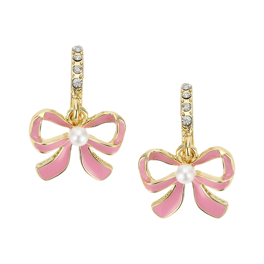 Pretty in Pink Bow Earrings