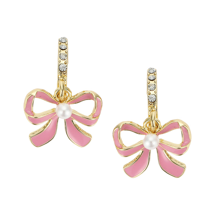 Pretty in Pink Bow Earrings