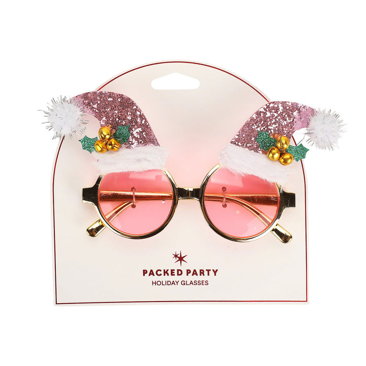 Santa Hat Christmas Novelty Glasses