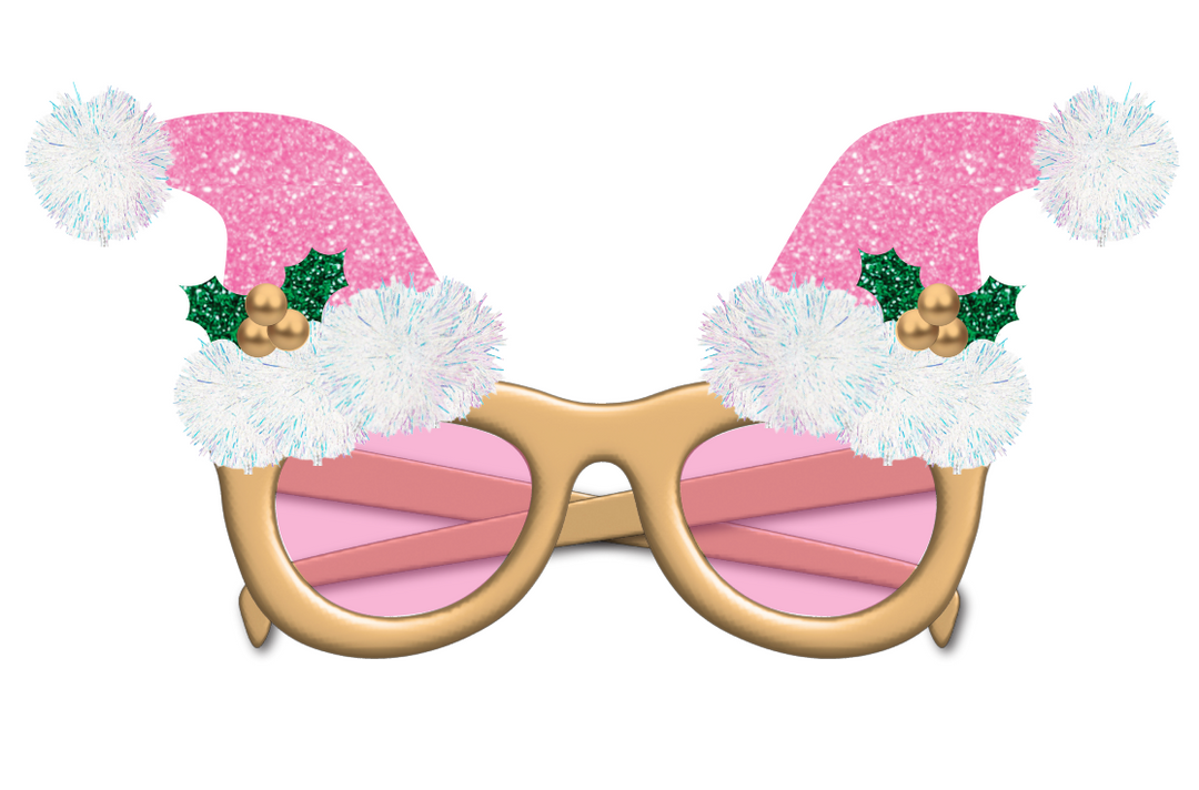 Santa Hat Christmas Novelty Glasses
